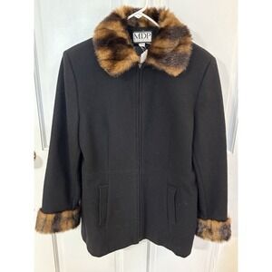 MDP Mario De Pinto wool coat with fur accents